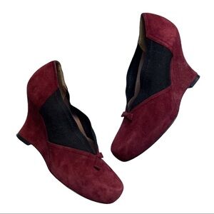 Tabitha Simmons Suede Slip On Wedge Heels